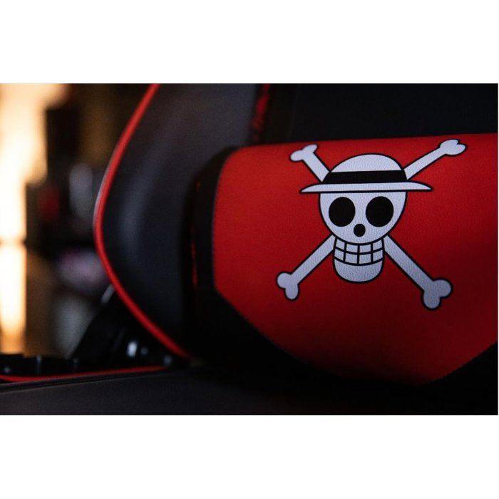 Chaise de bureau gaming - KONIX - One Piece - Inclinaison siege 150° - Cuir - Coussin lombaires et cervicaux réglable - Noir