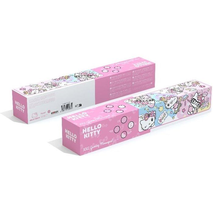 Tapis de souris gaming - KONIX - Hello Kitty - XXL 90 x 46 cm - Surface microfibre antidérapante - Caoutchouc