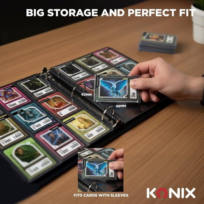 Classeur Premium avec reliure a anneaux - Konix - Jeux de cartes a collectionner - Magic The Gathering, Pokémon, Yu-Gi-Oh! - Noir