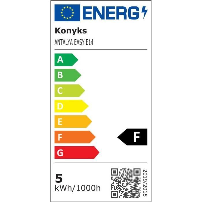 2 Ampoules LED connectées Wi-Fi + BT, LED E14, Couleurs + blanc réglable, 5W - Konyks Antalya E14 Max Easy Dual Pack