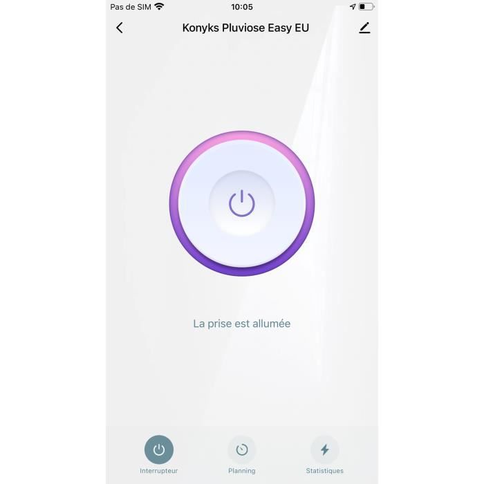 Prise extÈrieure Wi-Fi + Bluetooth, IP 55, compteur de consommation compatible Alexa et Google Home, 16A - Konyks Pluviose Easy EU