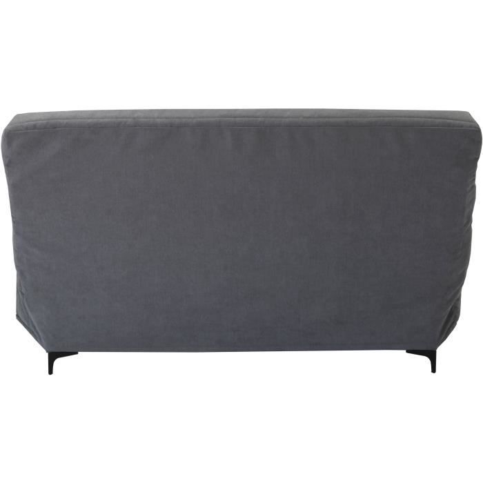 Banquette clic clac 3 places - Tissu gris moyen - L199 x P96 x H103 cm - KRISTEN - Style contemporain