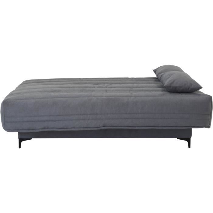 Banquette clic clac 3 places - Tissu gris moyen - L199 x P96 x H103 cm - KRISTEN - Style contemporain