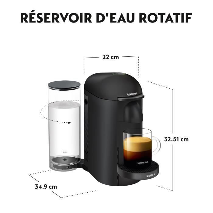 NESPRESSO KRUPS Vertuo Plus Machine a CafÈ, Cafetiere Espresso, Noir YY3922FD