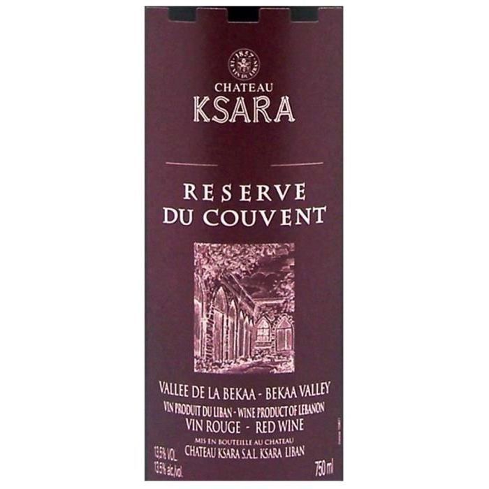 Château Ksara Réserve du Couvent Vallée de la Bekaa - Vin rouge du Liban 2022
