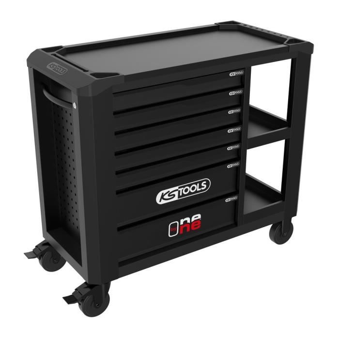 Servante d'atelier - Vide - 7 tiroirs - KS Tools - 823.0017F - Noir - One by one avec étagere - Charge max/tiroir de 40 kg