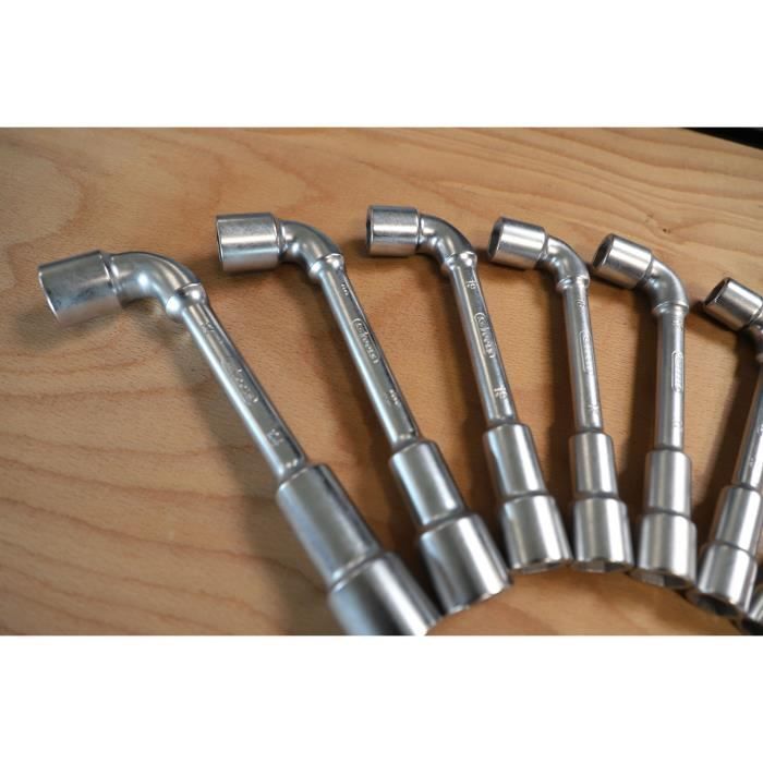 Clés a pipe - KS TOOLS - 517.0442 - Boite de 12 clés a pipe débouchées métriques - 6 pans - De 7 a 24 mm