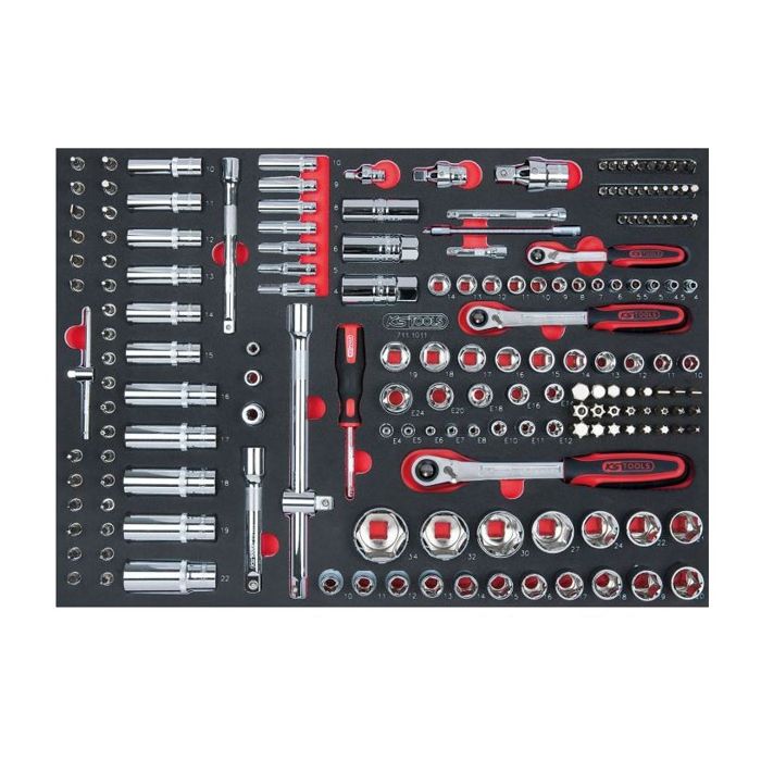 Module - KS TOOLS - 711.1011 - Module de douilles et accessoires - 1/4 - 3/8 - 1/2 - 175 pieces
