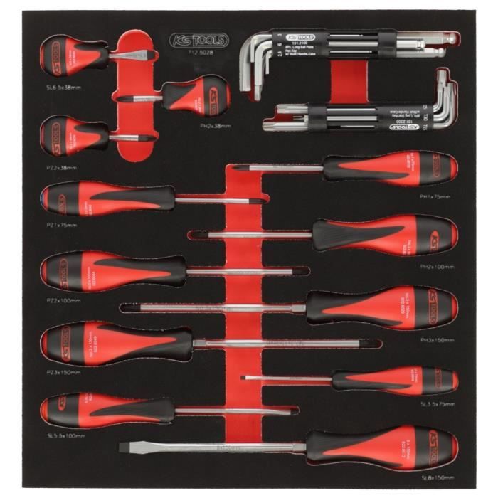 Module - KS TOOLS - 712.5028 - Module de vissage - 28 pieces - Pour servante et établis
