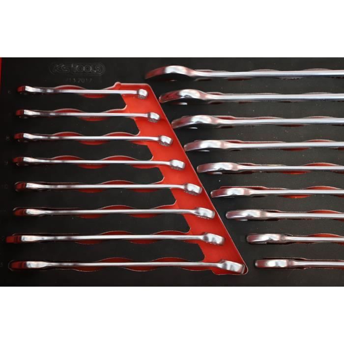 Module - KS TOOLS - 713.2017 - Module de clés mixtes Ultimate - Module pour servante d'atelier - 17 clés de 6 a 22 mm - Taille 1/3