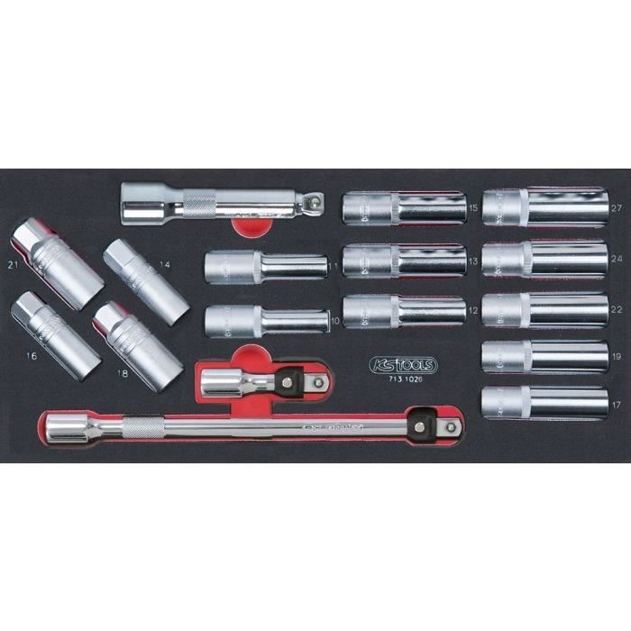 Module - KS TOOLS - 714.0158 - Composition d'outils 3 tiroirs - Pour servante - 158 pieces