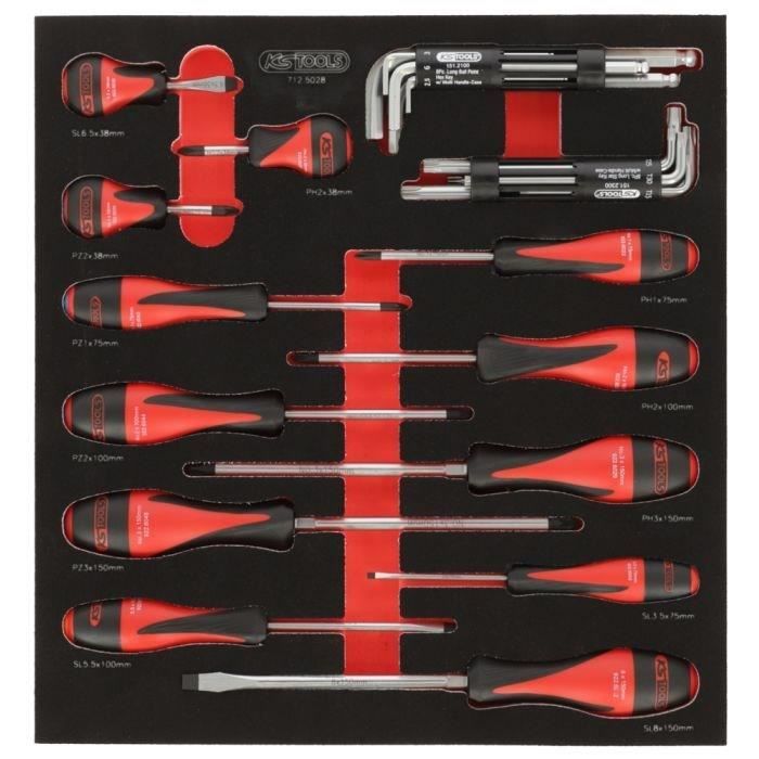 Module - KS TOOLS - 714.0158 - Composition d'outils 3 tiroirs - Pour servante - 158 pieces