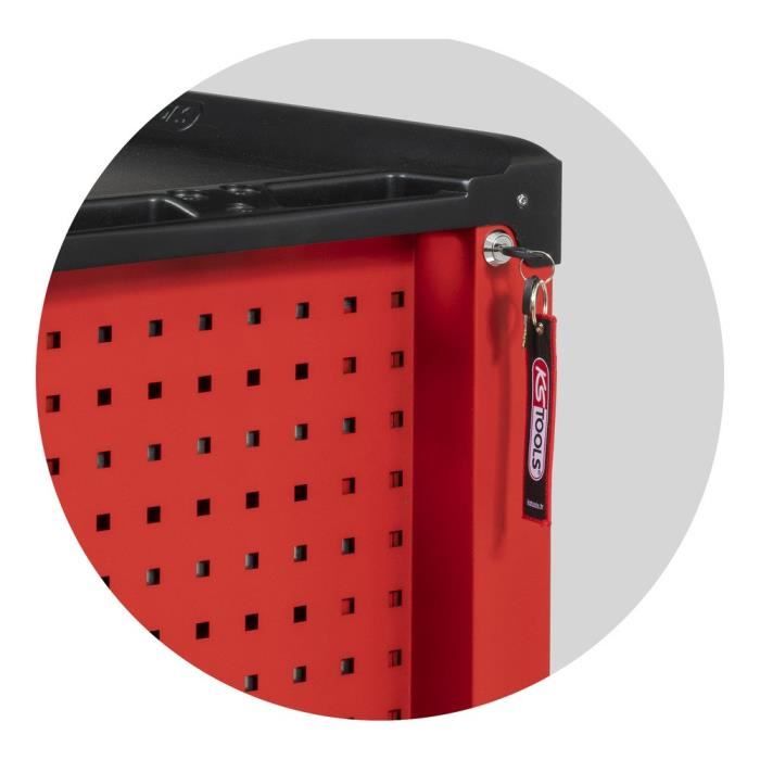 Servante - Vide - 6 tiroirs - KS Tools - 855.0006 - Rouge - Charge max par tiroir 30 kg - Servante d'atelier