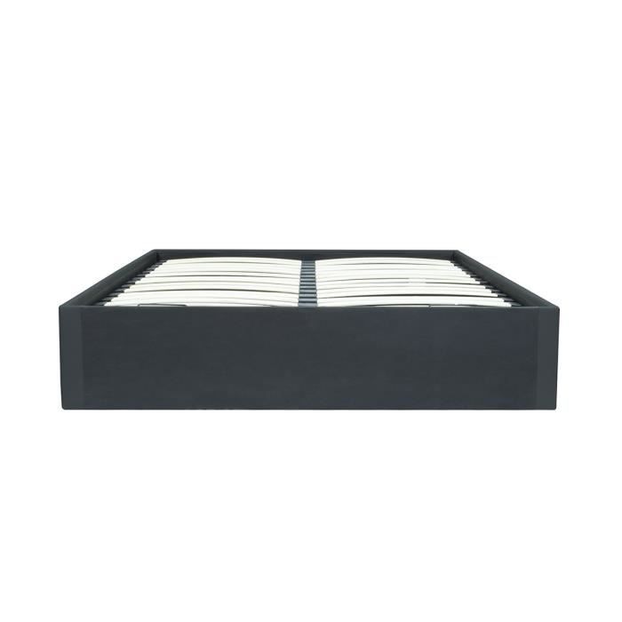 ECLIPSE Lit coffre adulte 140 x 190 cm - Simili Noir