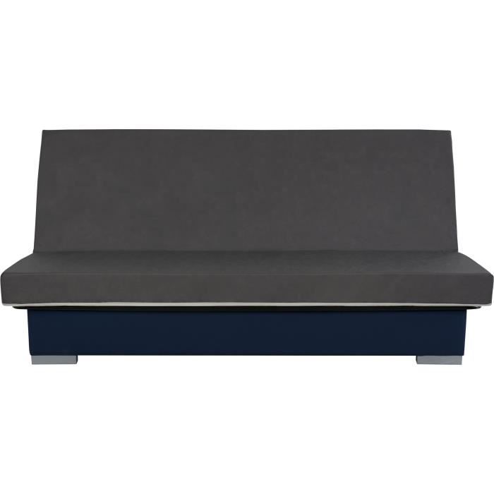Banquette clic clac 3 places - Bleu - Couchage 120x190 cm