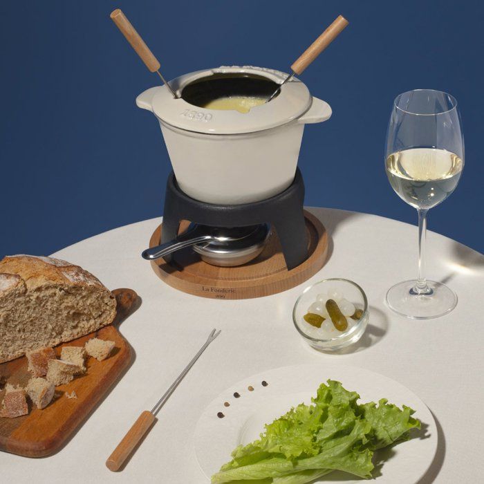 Fondue en fonte émaillée - LA FONDERIE 1890 - MONT JOLY - 1,2 L - 4 personnes - Beige