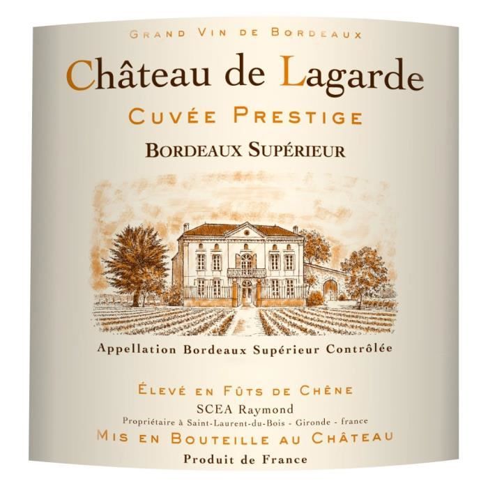 Château de Lagarde Cuvée Prestige 2021 Bordeaux Supérieur - Vin rouge de Bordeaux