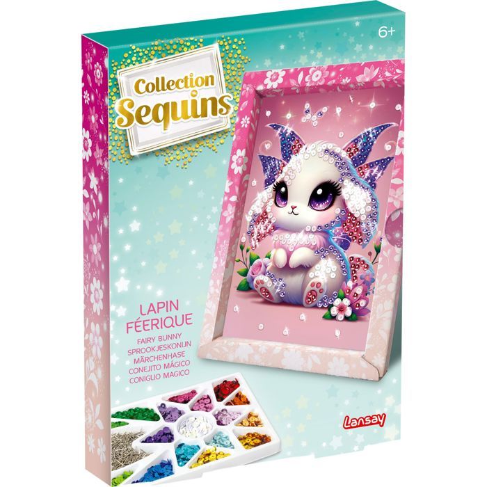 Kit loisir créatif - LANSAY - Collection sequins féérique - Lapin - Des 6 ans