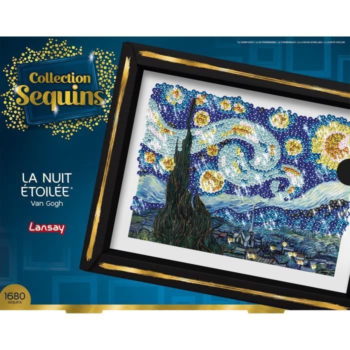 Kit loisir créatif - LANSAY - Collection Sequins - La nuit étoilée - Van Gogh - Des 14 ans