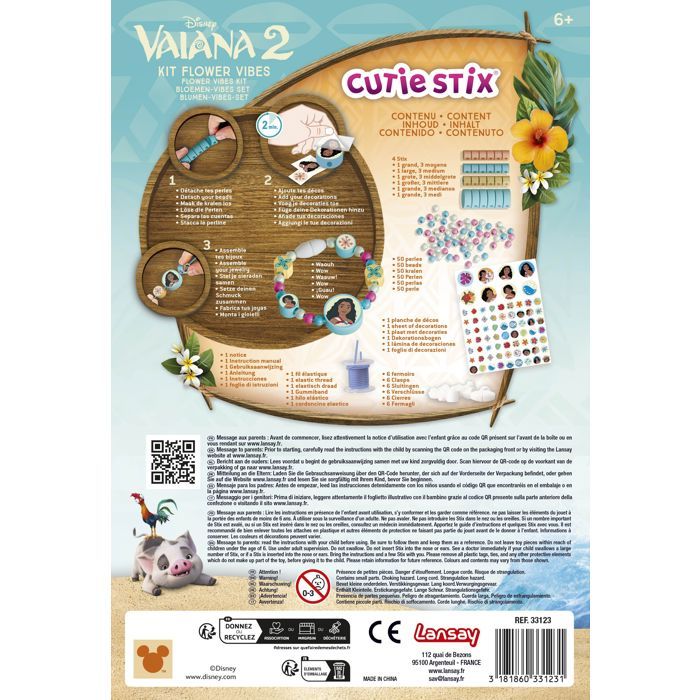 Cutie Stix - LANSAY - Kit flower vibes - Vaiana 2 - Des 6 ans