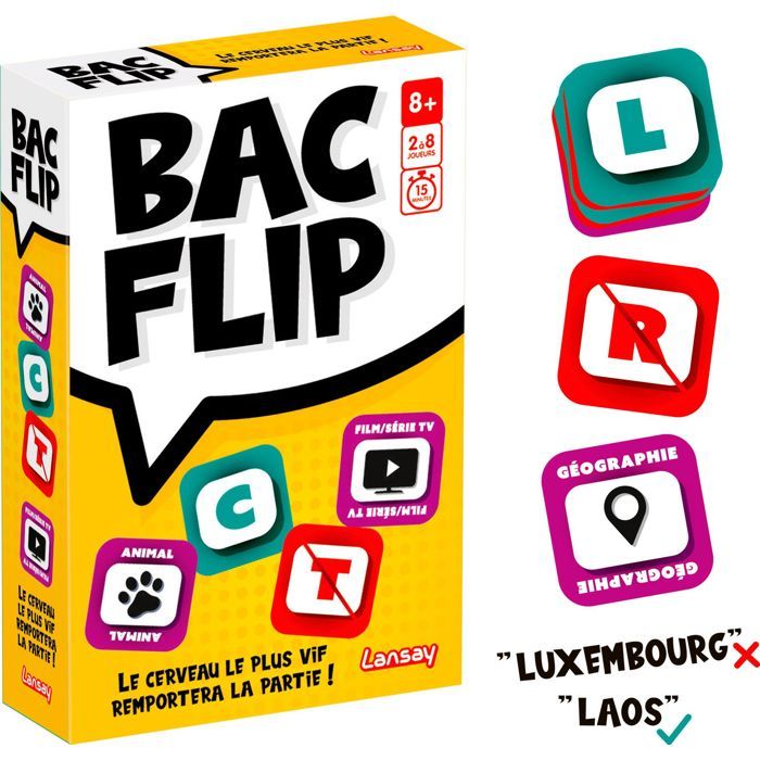 BAC FLIP - Jeu de société - LANSAY - Des 8 ans