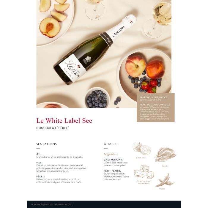 Champagne Lanson Le White Label Sec - 75 cl