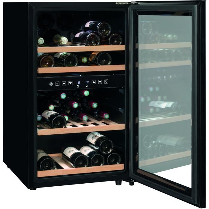 Cave a vin de service - LA SOMMELIERE - SLS45DZ - 45 bouteilles - Porte vitrée - Classe G - 49,5 x 58 x 84 cm - Noir
