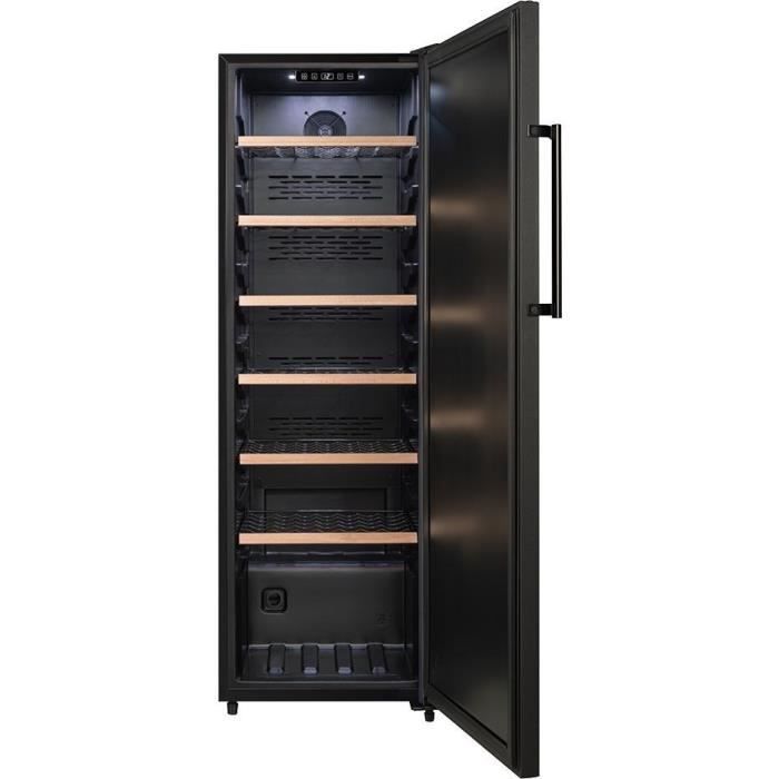 Cave a vin de vieillissement - LA SOMMELIERE - CTPNE147E - 147 bouteilles - Porte pleine - Classe E - 54 x 60 x 167,4 cm - Noir