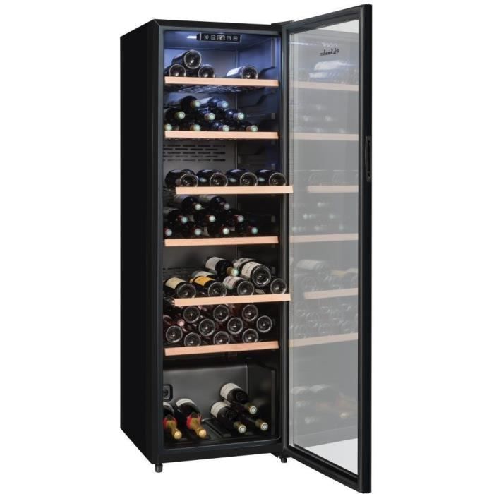 Cave a vin de vieillissement - LA SOMMELIERE - CTVNE147 - 147 bouteilles - Porte vitrée - Classe G - 54,5 x 60,4 x 167,4 cm - Noir