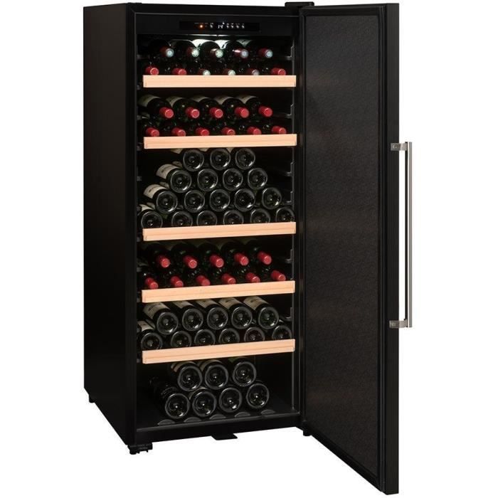 Cave a vin de vieillissement - LA SOMMELIERE - CTP177A - 165 bouteilles - Porte pleine - Classe F - 59,5 x 67,5 x 135,5 cm - Noir