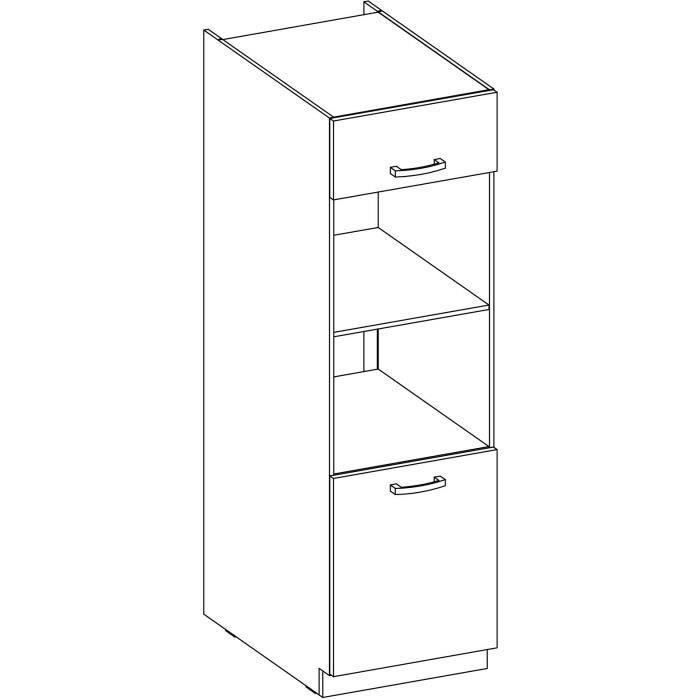 Meuble colonne four 2 portes battantes - Décor chene sonoma - L 60 x P 57 x H 210 cm - LASSEN