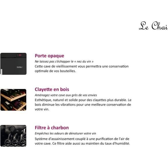 Cave a vin de vieillissement - LE CHAI - LMV1380D - 156 bouteilles - Classe G - 60 x 67 x 156 cm