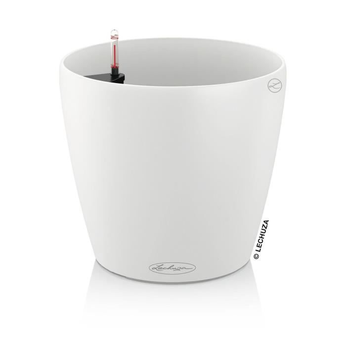 LECHUZA Pot de fleurs Classico Color 43 - All-in-one - Ø 42,0 x 39,5 cm - Kit complet - Blanc - 13230