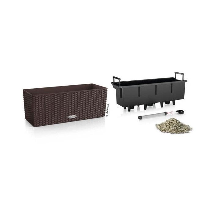 LECHUZA Jardiniere BALCONERA Cottage - 50 x 19 x 19 cm - Moka