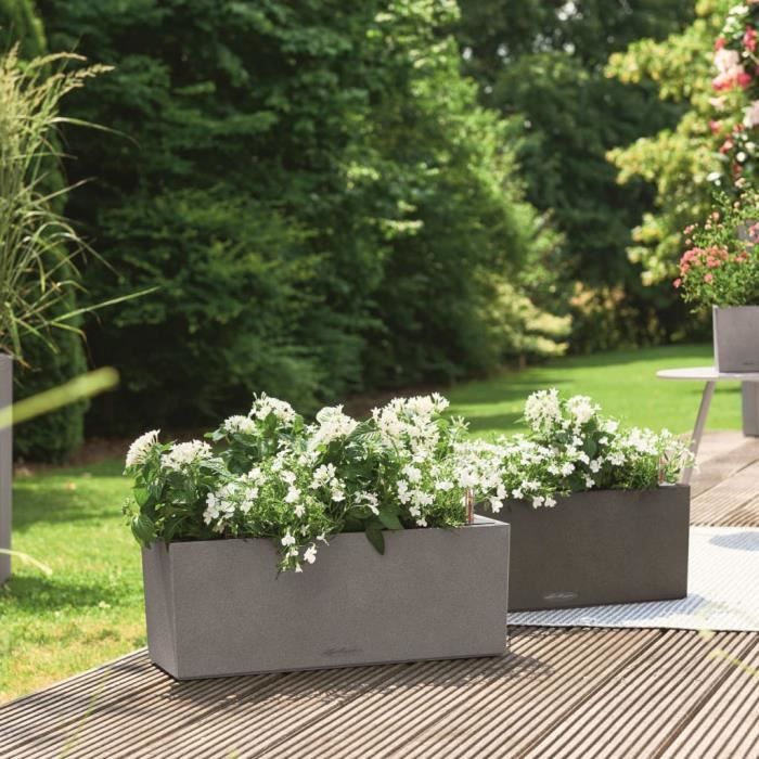 LECHUZA Jardiniere BALCONERA Stone 50 ALL-IN-ONE Gris