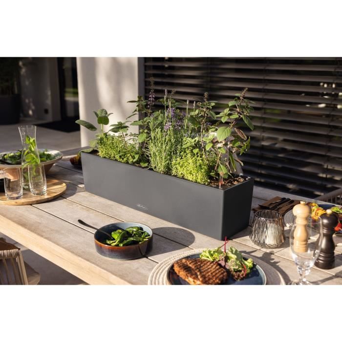 LECHUZA Jardiniere Balconera Color 80 ALL-IN-ONE Ardoise 15683 421459