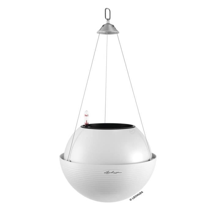 LECHUZA Jardiniere suspendue BOLA Color 32 ALL-IN-ONE - Ø 32 × 25cm - Blanc 443305