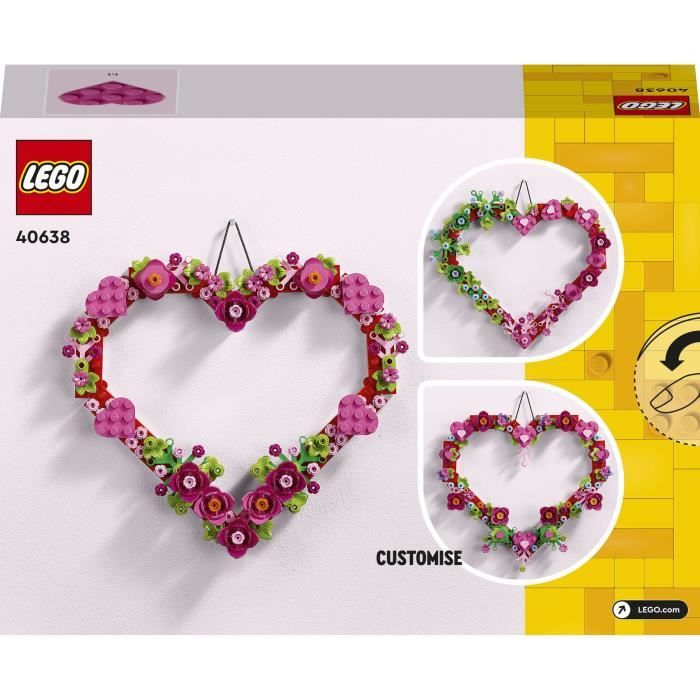 LEGO 40638 DÈcoration en Forme de Coeur - Jouet Pour Enfants de 9 Ans et Plus