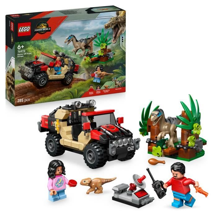 Jeu de construction - LEGO - 76972 - Jurassic World - Vélociraptor - 285 pieces - 4x4