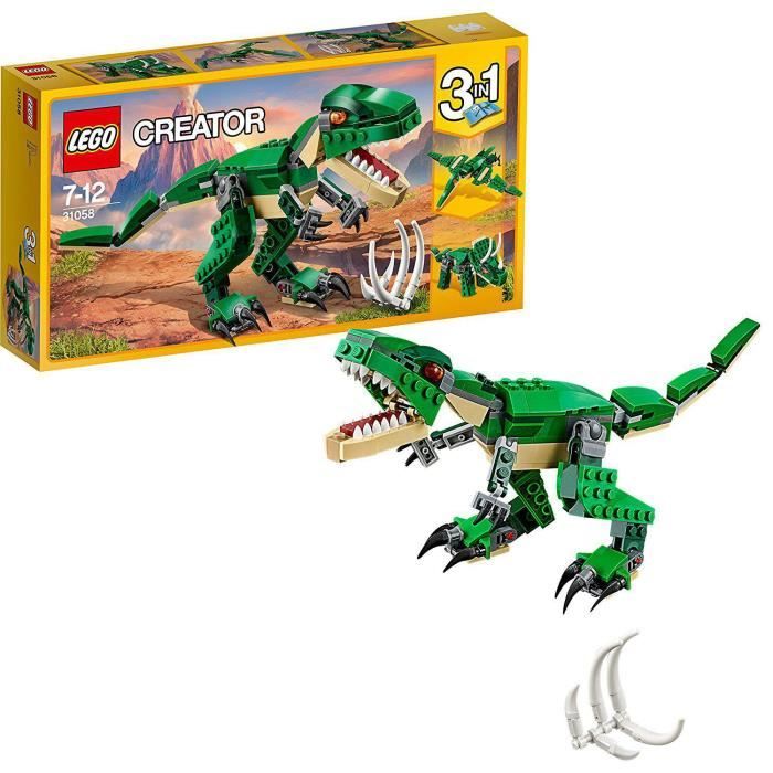 LEGO Creator 3-en-1 31058 Le Dinosaure FÈroce, Jouet de Construction, Figurine Dinosaures