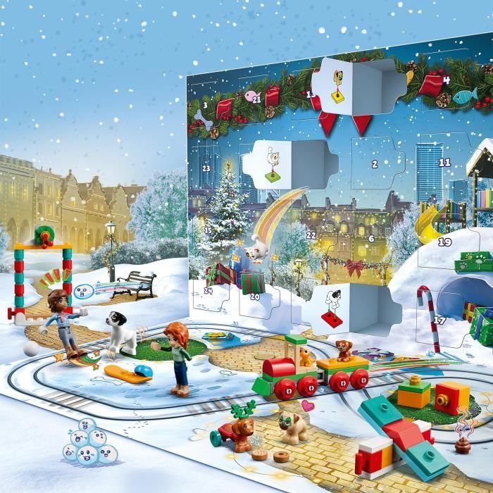 LEGO Friends - Calendrier de l'Avent 2023 - 24 Cadeaux dont 8 Figurines d'Animaux - Cadeau NoÎl