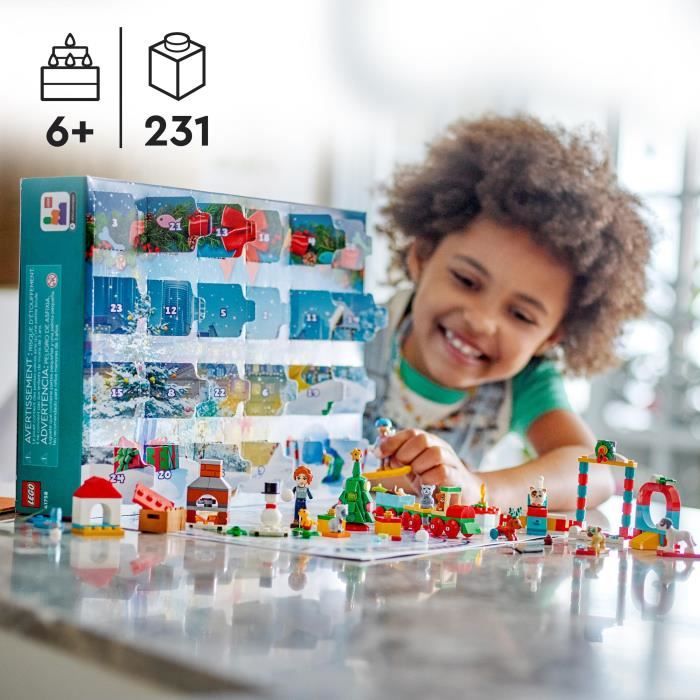 LEGO Friends - Calendrier de l'Avent 2023 - 24 Cadeaux dont 8 Figurines d'Animaux - Cadeau NoÎl