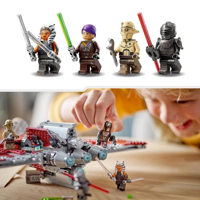 LEGO Star Wars La Navette T-6 d'Ahsoka Tano 75362 - Vaisseau Lance-Tenons - 4 Personnages