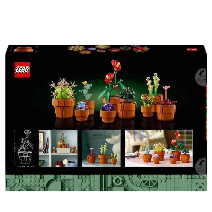 LEGO Icons 10329 Les Plantes Miniatures, Collection Botanique 9 Plantes Artificielles avec des Fleurs, Décoration d'Intérieur