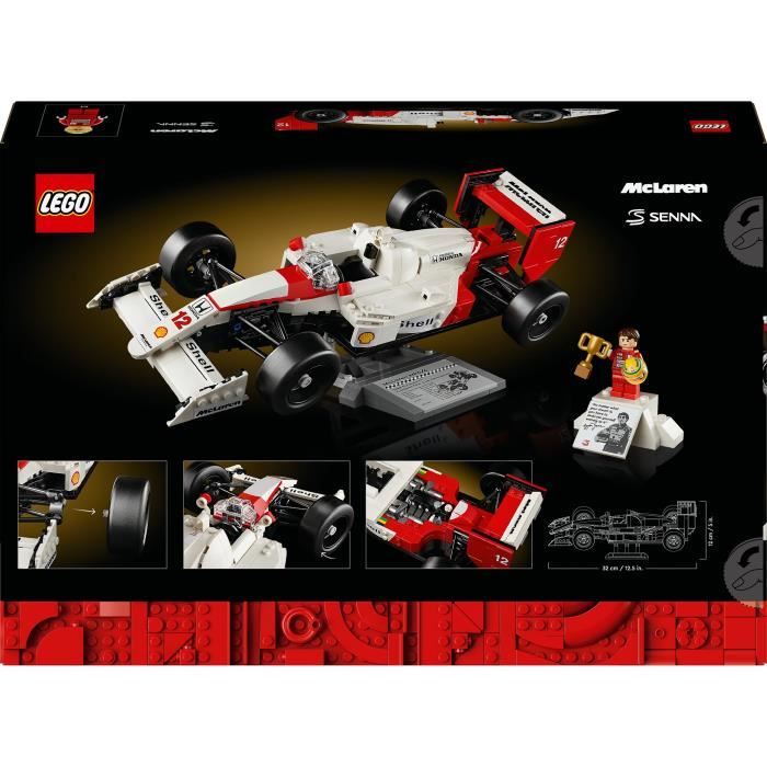 LEGO Icons 10330 McLaren MP4/4 et Ayrton Senna, Set Modele RÈduit de Voiture pour Adultes