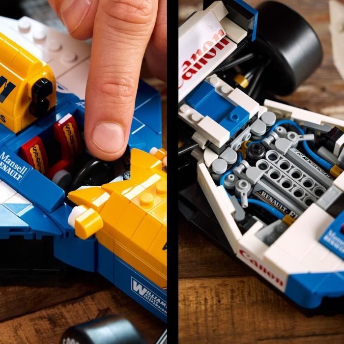 LEGO Icons 10353 Williams Racing FW14B et Nigel Mansell - Voiture de course F1 pour adulte