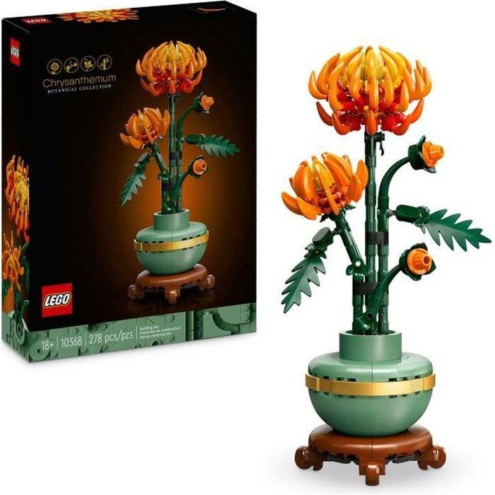 LEGO Icons 10368 Le Chrysantheme - Set de Décoration Florale a Construire - Pour Adultes - Botanicals