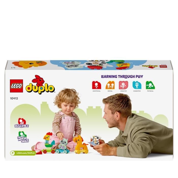 LEGO 10412 DUPLO My First Le Train des Animaux, Jouet a Roues pour Enfants, Animaux Créatifs a Construire