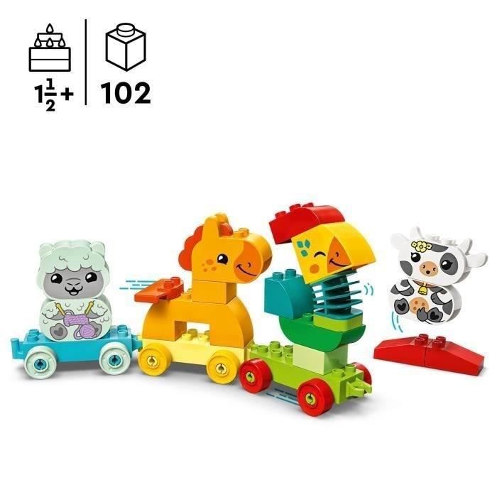 LEGO 10412 DUPLO My First Le Train des Animaux, Jouet a Roues pour Enfants, Animaux CrÈatifs a Construire