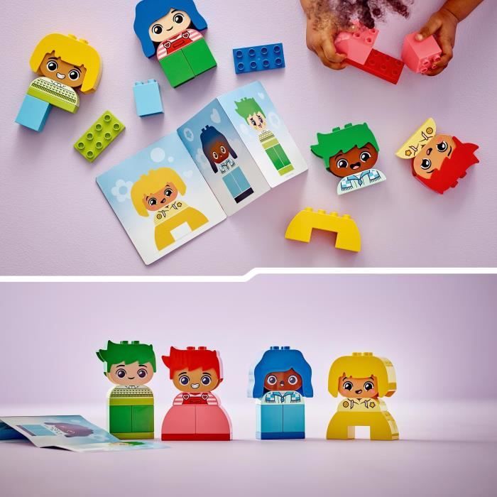 LEGO 10415 DUPLO My First Fortes Émotions et Grands Sentiments, Jouet pour Bébés, 23 Briques Colorées et 4 Personnages
